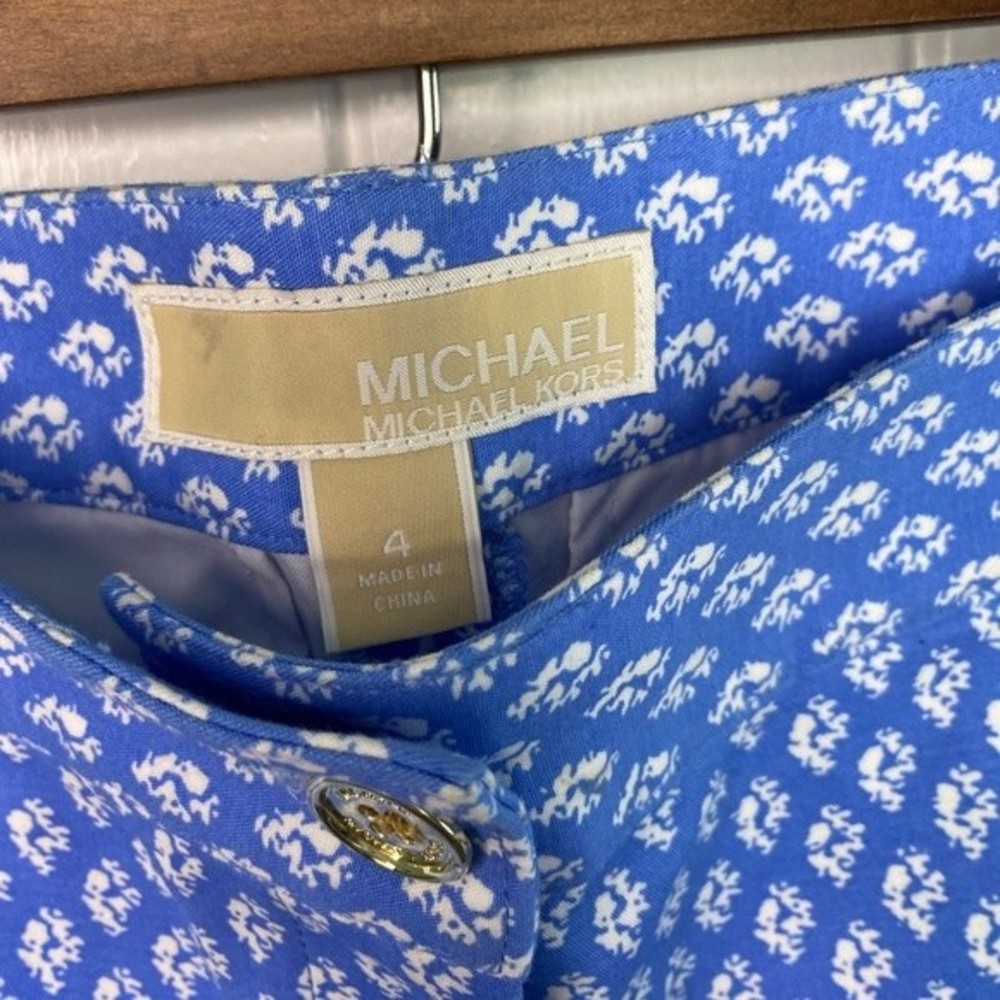 Michael Kors dress ankle pants, blue & white, size 4 - Picture 5 of 10